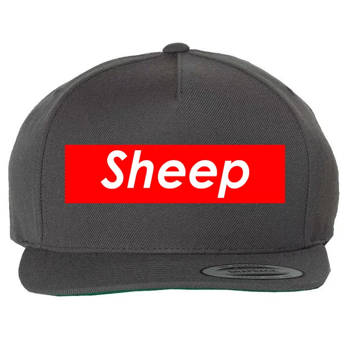 Sheep Red Box Logo Wool Snapback Cap