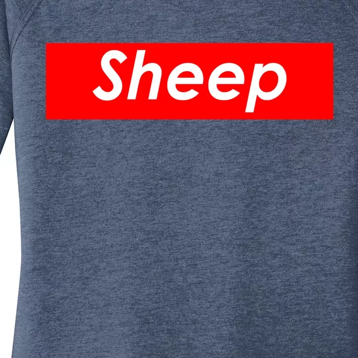 Sheep Red Box Logo Women's Perfect Tri Tunic Long Sleeve Shirt