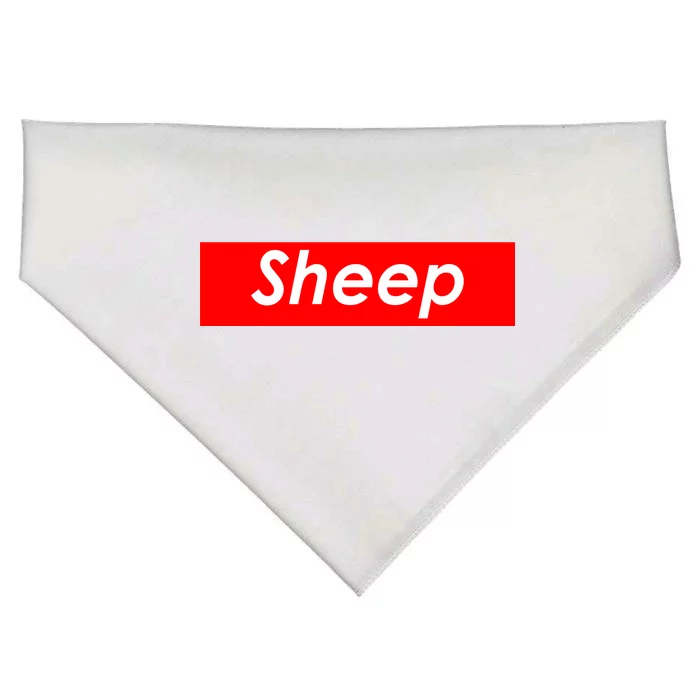 Sheep Red Box Logo USA-Made Doggie Bandana