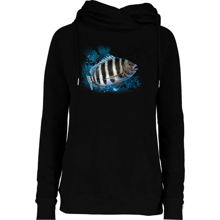 Sheepshead Womens Funnel Neck Pullover Hood