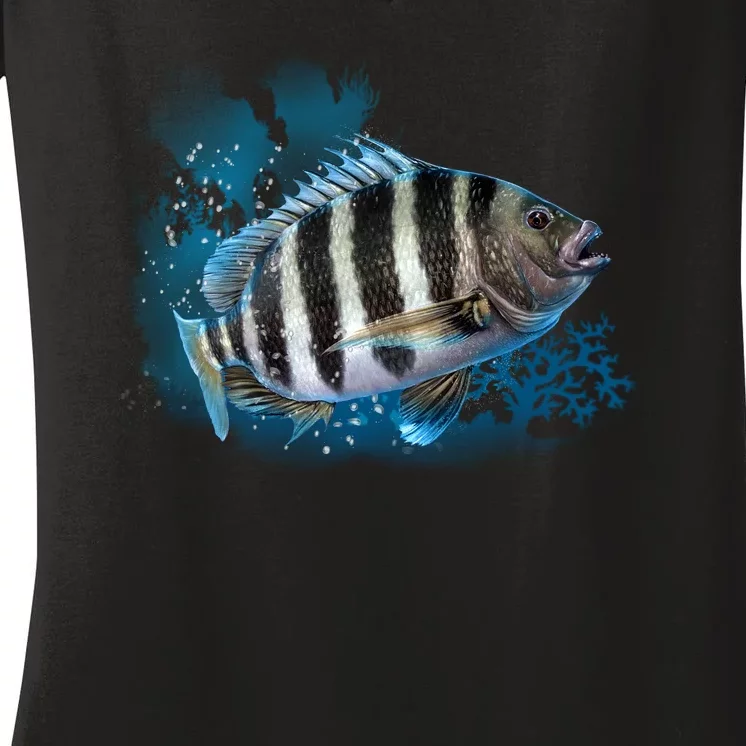 Sheepshead Women's V-Neck T-Shirt