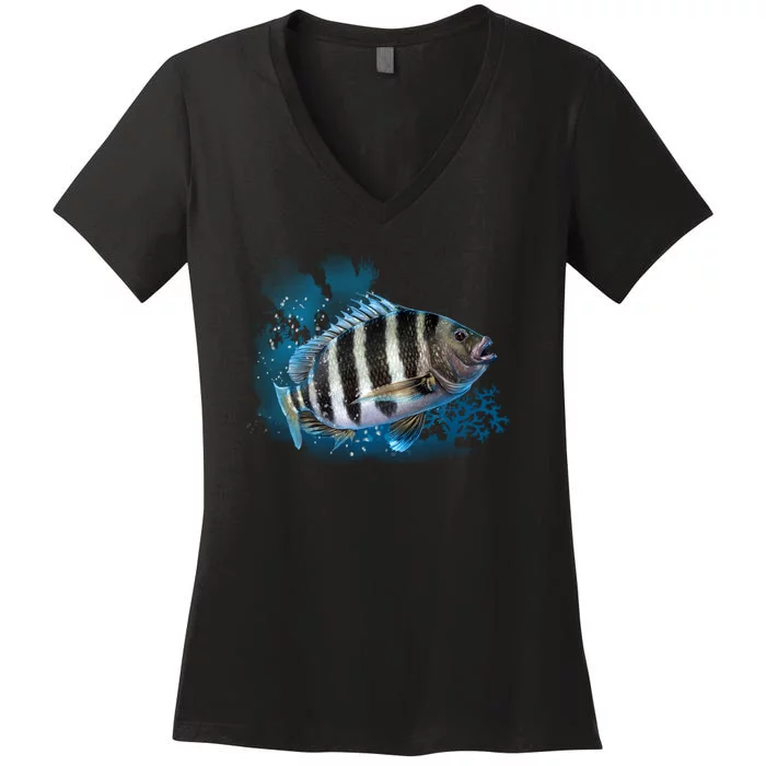 Sheepshead Women's V-Neck T-Shirt