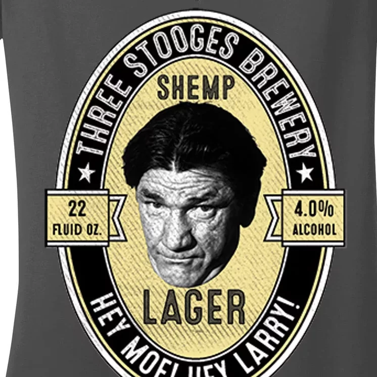 Shemp Lager Three Stooges Women's V-Neck T-Shirt