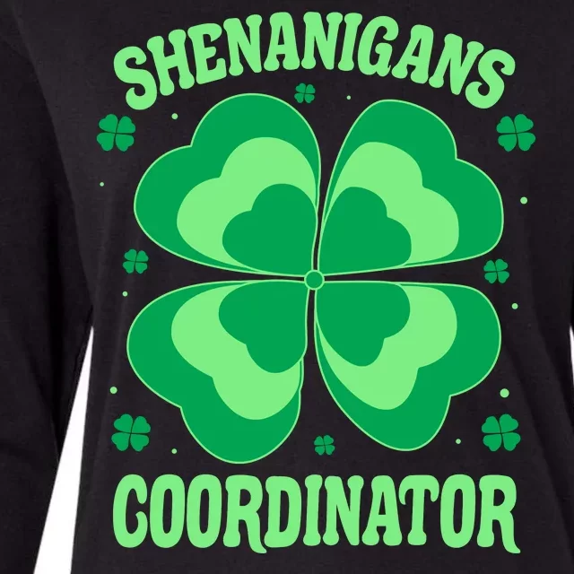 Shenanigan Coordinator Shamrock Clover Womens Cotton Relaxed Long Sleeve T-Shirt