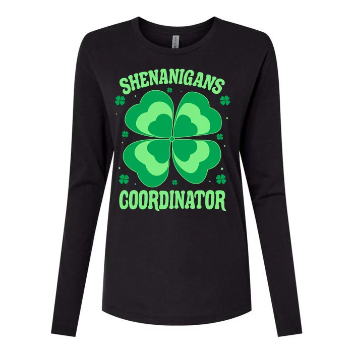 Shenanigan Coordinator Shamrock Clover Womens Cotton Relaxed Long Sleeve T-Shirt