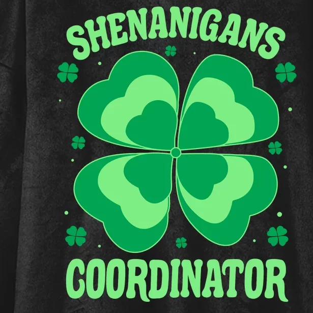 Shenanigan Coordinator Shamrock Clover Hooded Wearable Blanket