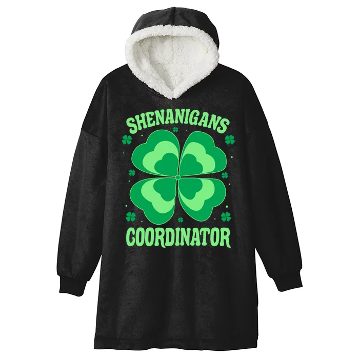 Shenanigan Coordinator Shamrock Clover Hooded Wearable Blanket