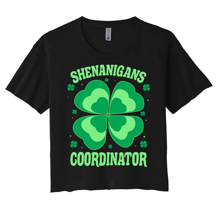 Shenanigan Coordinator Shamrock Clover Women's Crop Top Tee