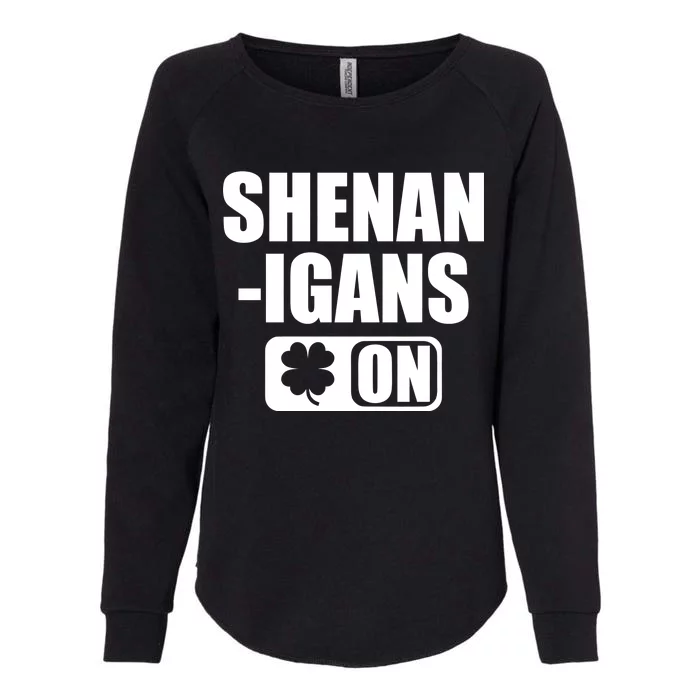 Shenanigans On Drink Mode St. Patrick's Day Clover Womens California Wash Sweatshirt