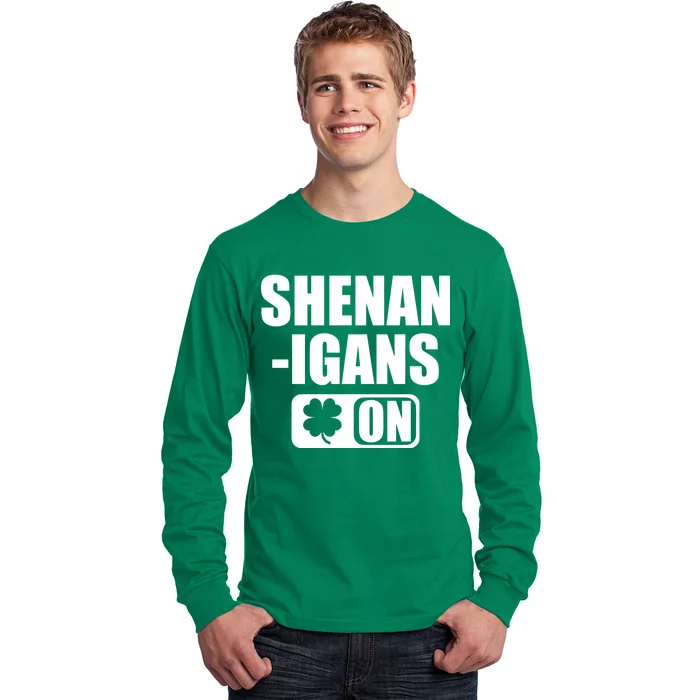 Shenanigans On Drink Mode St. Patrick's Day Clover Long Sleeve Shirt