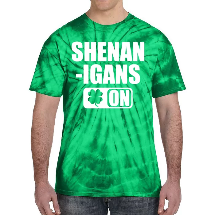 Shenanigans On Drink Mode St. Patrick's Day Clover Tie-Dye T-Shirt