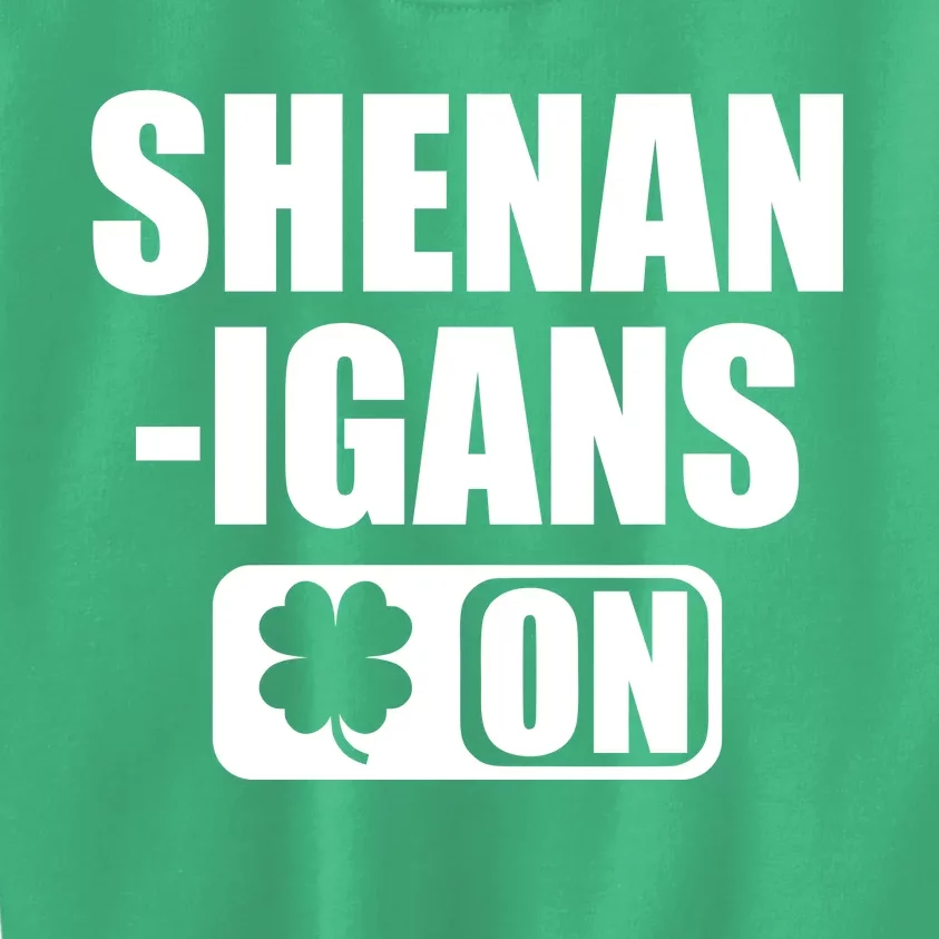 Shenanigans On Drink Mode St. Patrick's Day Clover Kids Sweatshirt