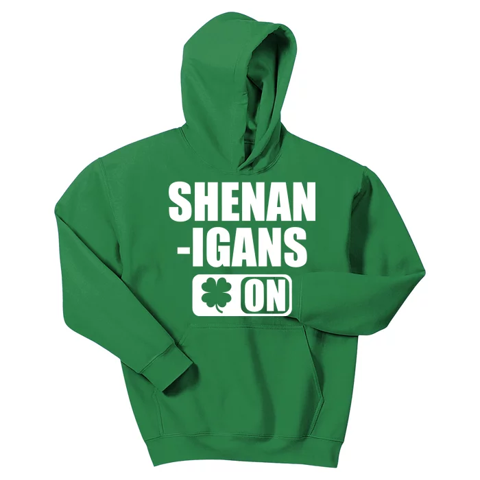 Shenanigans On Drink Mode St. Patrick's Day Clover Kids Hoodie