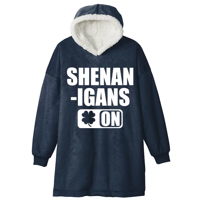 Shenanigans On Drink Mode St. Patrick's Day Clover Hooded Wearable Blanket