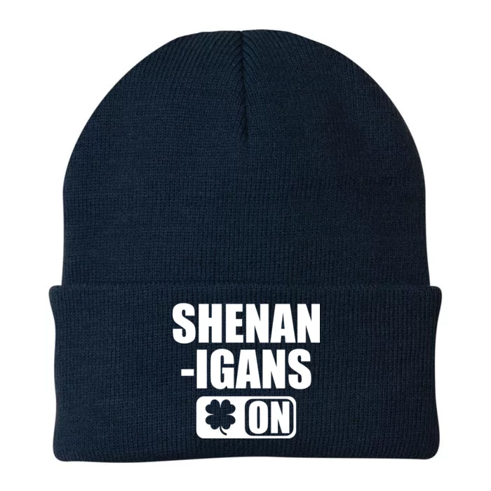 Shenanigans On Drink Mode St. Patrick's Day Clover Knit Cap Winter Beanie