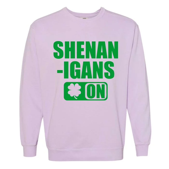 Shenanigans On Drink Mode St. Patrick's Day Clover Garment-Dyed Sweatshirt