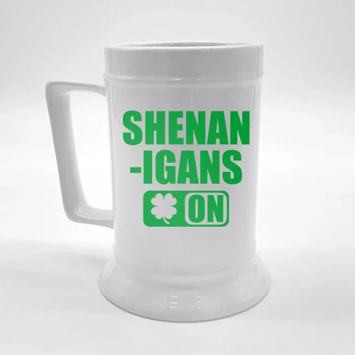 Shenanigans On Drink Mode St. Patrick's Day Clover Front & Back Beer Stein