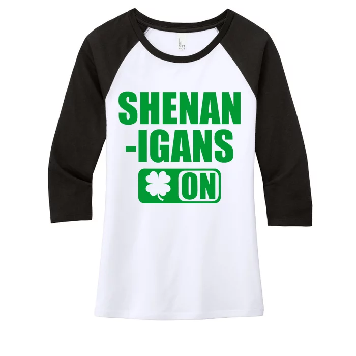 Shenanigans On Drink Mode St. Patrick's Day Clover Women's Tri-Blend 3/4-Sleeve Raglan Shirt