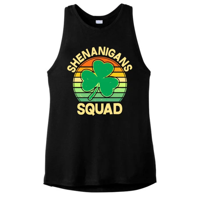 Shenanigans Squad Shamrock St Patricks Day Ladies Tri-Blend Wicking Tank