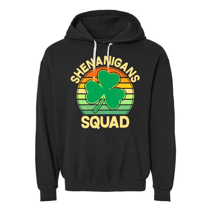 Shenanigans Squad Shamrock St Patricks Day Garment-Dyed Fleece Hoodie