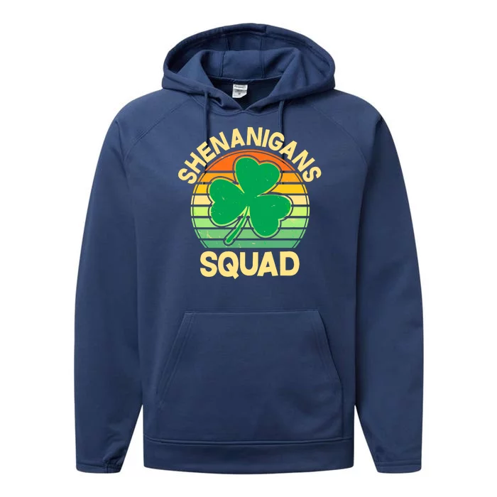 Shenanigans Squad Shamrock St Patricks Day Performance Fleece Hoodie