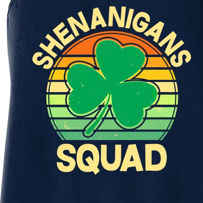 Shenanigans Squad Shamrock St Patricks Day Women's Racerback Tank