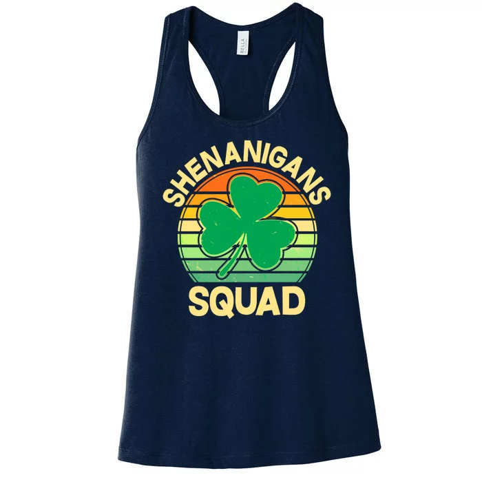 Shenanigans Squad Shamrock St Patricks Day Women's Racerback Tank