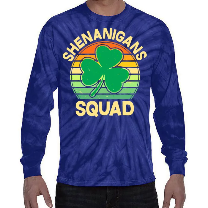 Shenanigans Squad Shamrock St Patricks Day Tie-Dye Long Sleeve Shirt