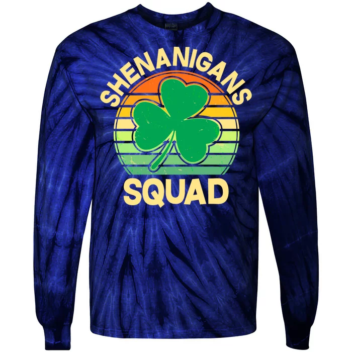 Shenanigans Squad Shamrock St Patricks Day Tie-Dye Long Sleeve Shirt