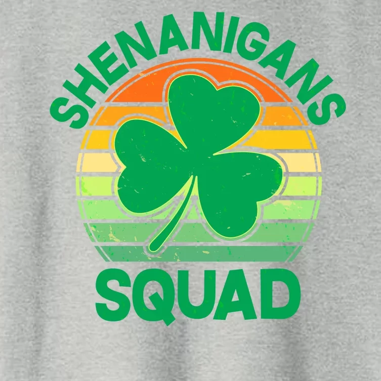 Shenanigans Squad Shamrock St Patricks Day Women's Crop Top Tee