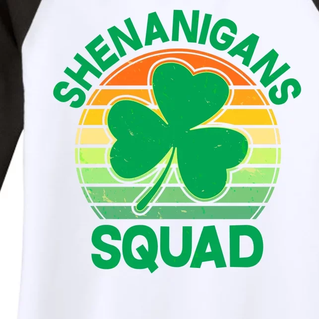 Shenanigans Squad Shamrock St Patricks Day Women's Tri-Blend 3/4-Sleeve Raglan Shirt