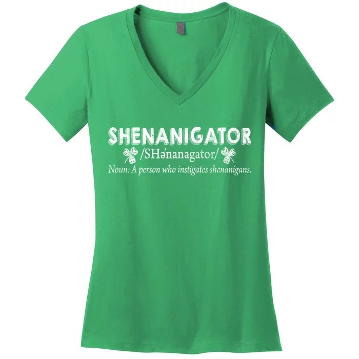 Shenanigator A Person Who Instigates Shenanigans Women's V-Neck T-Shirt