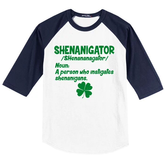 Shenanigator Definition Person Instigates Shenanigans Baseball Sleeve Shirt