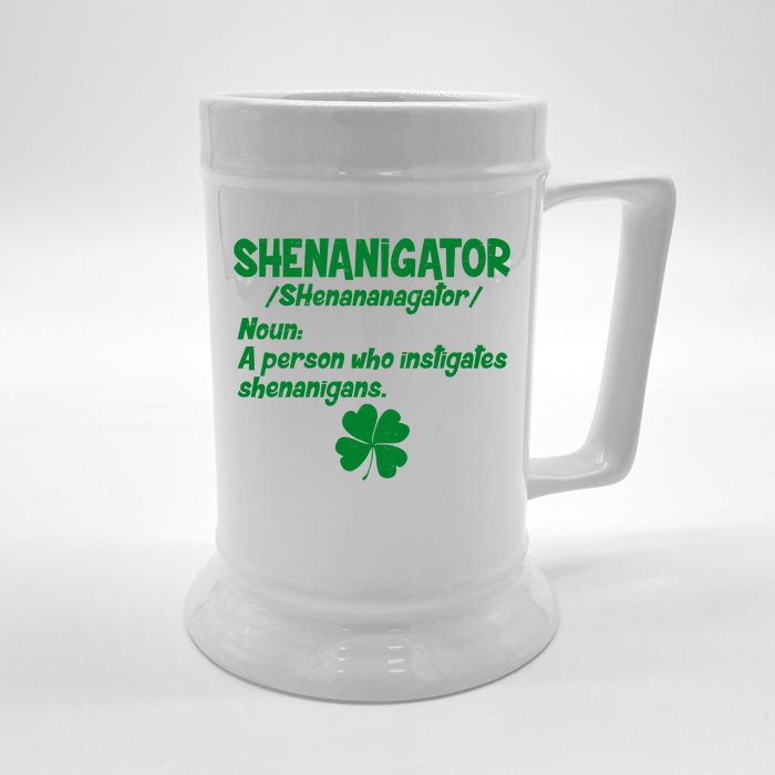 Shenanigator Definition Person Instigates Shenanigans Front & Back Beer Stein