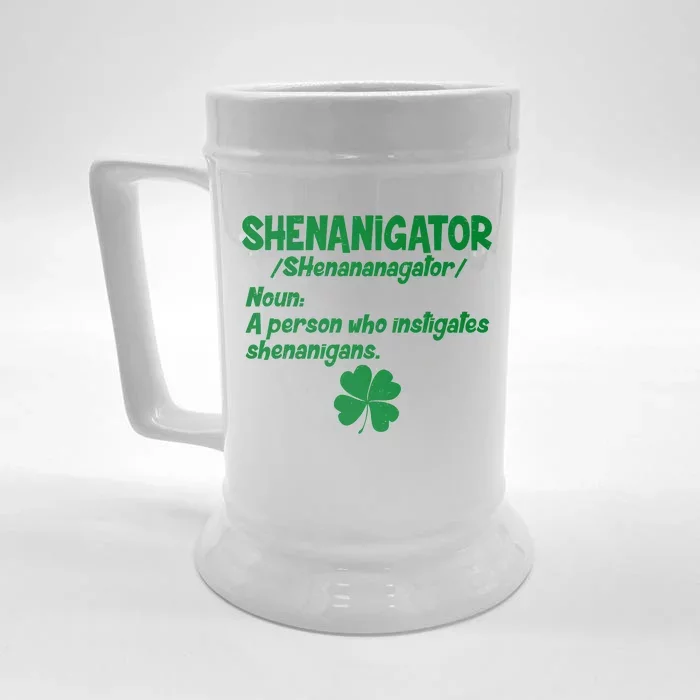 Shenanigator Definition Person Instigates Shenanigans Front & Back Beer Stein