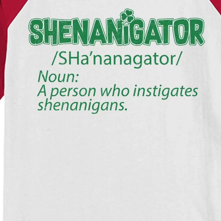 Shenanigator Funny St. Patrick's Day Kids Colorblock Raglan Jersey