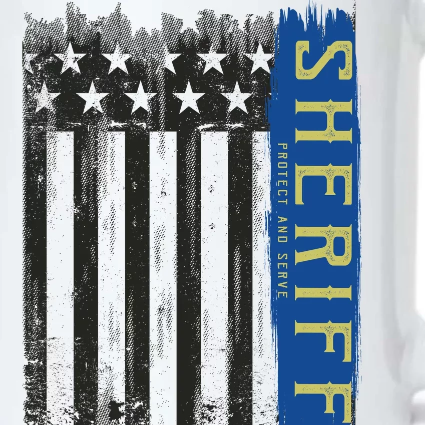 Sheriff American Flag Protect And Serve Black Color Changing Mug