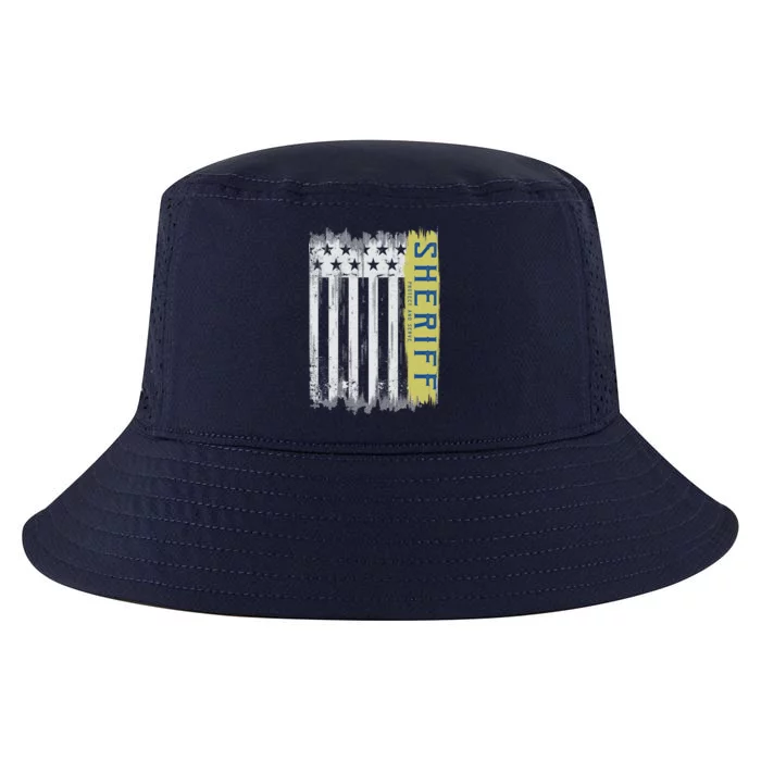 Sheriff American Flag Protect And Serve Cool Comfort Performance Bucket Hat