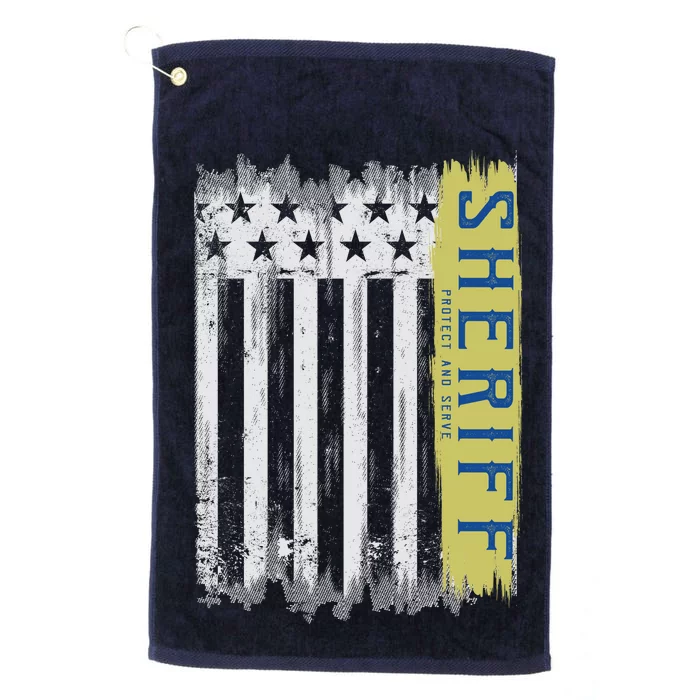 Sheriff American Flag Protect And Serve Platinum Collection Golf Towel