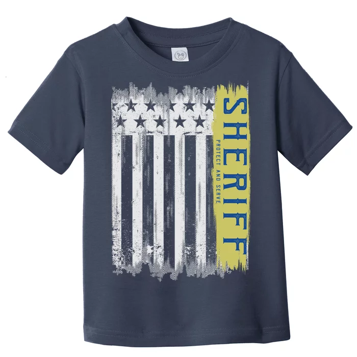 Sheriff American Flag Protect And Serve Toddler T-Shirt