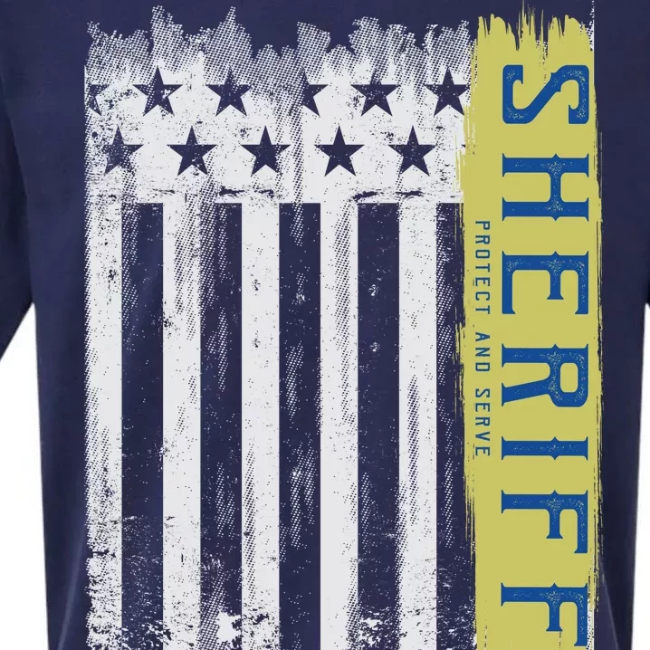 Sheriff American Flag Protect And Serve Sueded Cloud Jersey T-Shirt