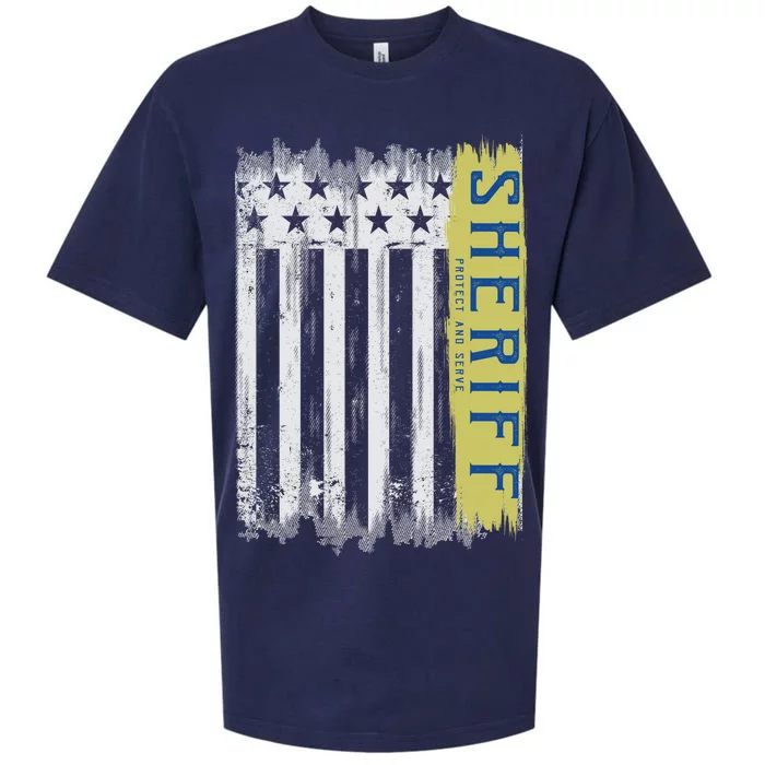 Sheriff American Flag Protect And Serve Sueded Cloud Jersey T-Shirt