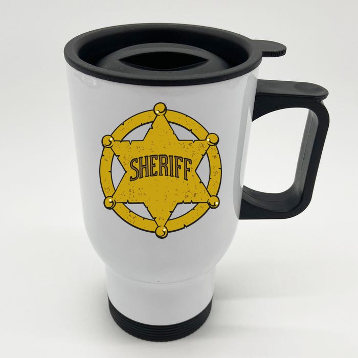 Sheriff Badge Front & Back Stainless Steel Travel Mug