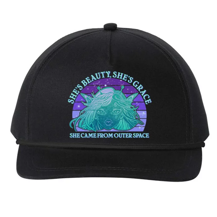 She's Beauty She's Grace She Came From Outer Space Snapback Five-Panel Rope Hat