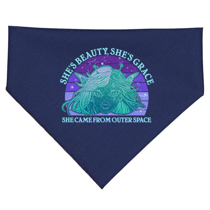 She's Beauty She's Grace She Came From Outer Space USA-Made Doggie Bandana