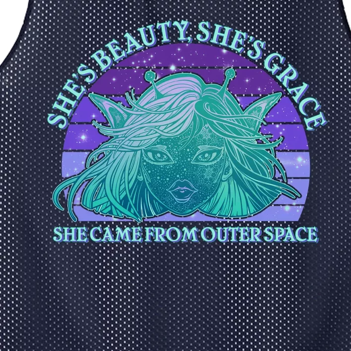 She's Beauty She's Grace She Came From Outer Space Mesh Reversible Basketball Jersey Tank