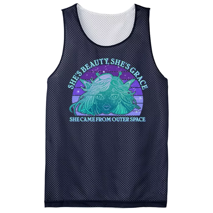 She's Beauty She's Grace She Came From Outer Space Mesh Reversible Basketball Jersey Tank