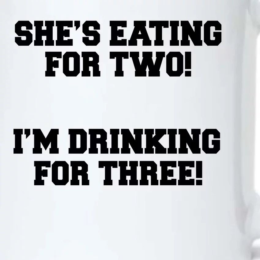 She's Eating For Two I'm Drinking For Three Black Color Changing Mug