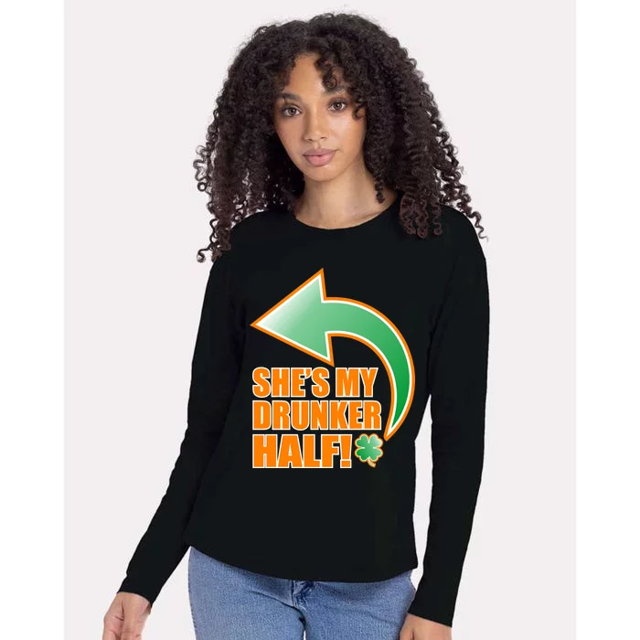 She's My Drunker Half Funny St. Patrick's Day Drinking Womens Cotton Relaxed Long Sleeve T-Shirt