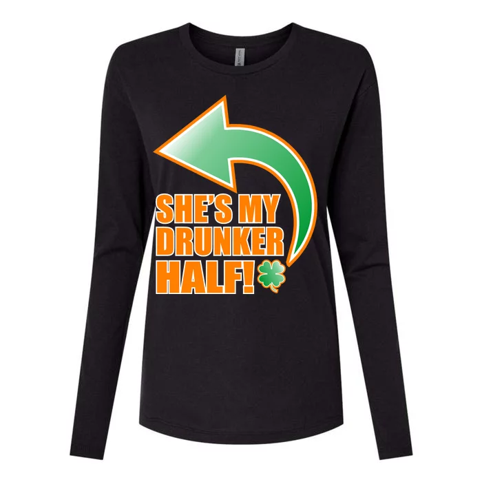 She's My Drunker Half Funny St. Patrick's Day Drinking Womens Cotton Relaxed Long Sleeve T-Shirt